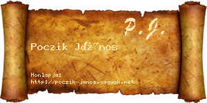Poczik János névjegykártya