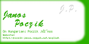 janos poczik business card